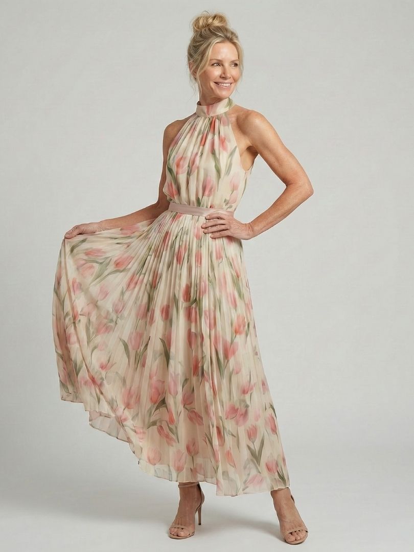 The Anouk Pleated Maxi Dress