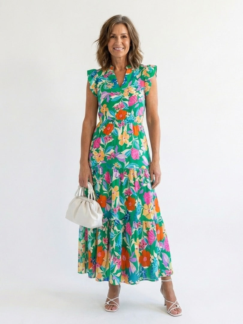 The Lila Floral Tiered Midi Dress