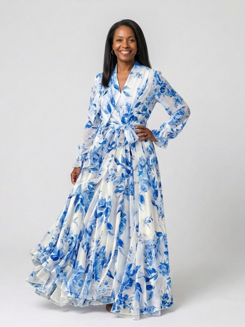 The Lillian Floral Wrap Maxi Dress