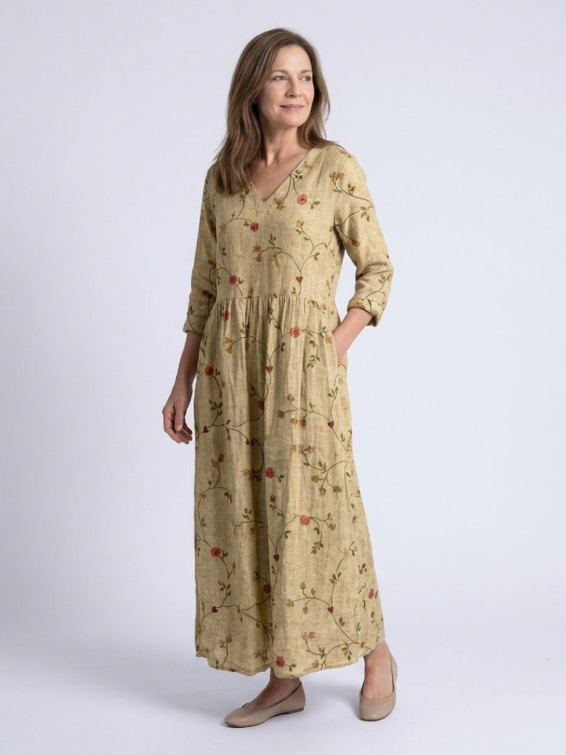 The Marina Floral V-Neck Maxi Dress