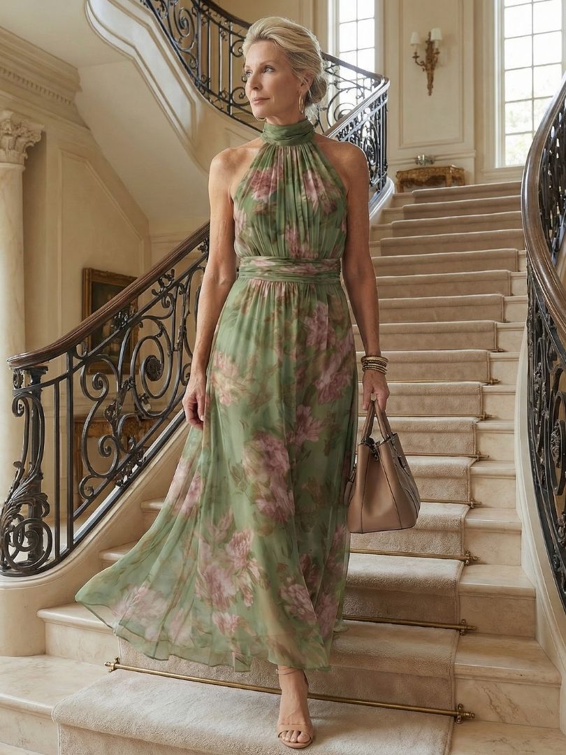 The Marguerite Halter Maxi Dress