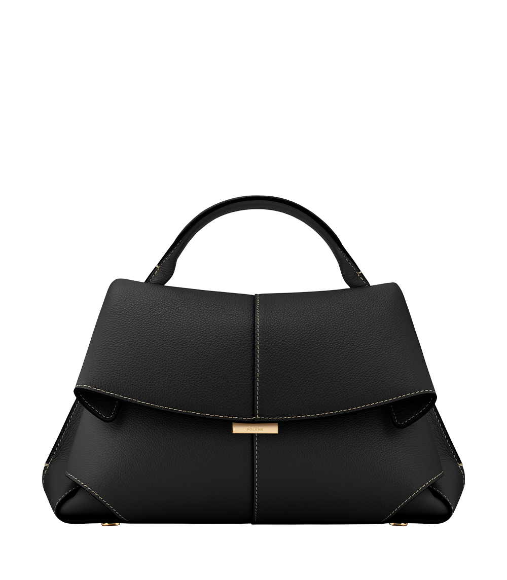 Faye | Textured Matt Black Leather Bag