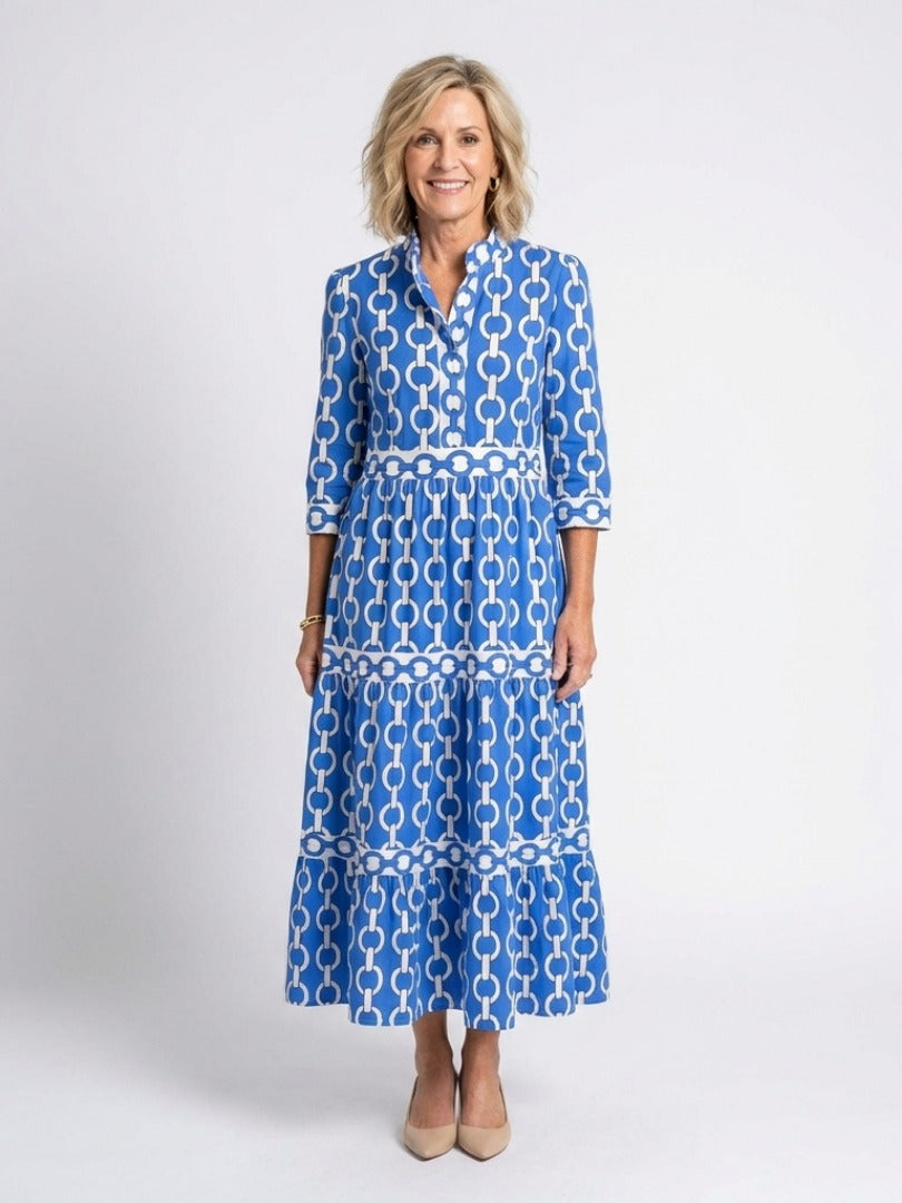 The Ysolde Geometric Print Midi Dress