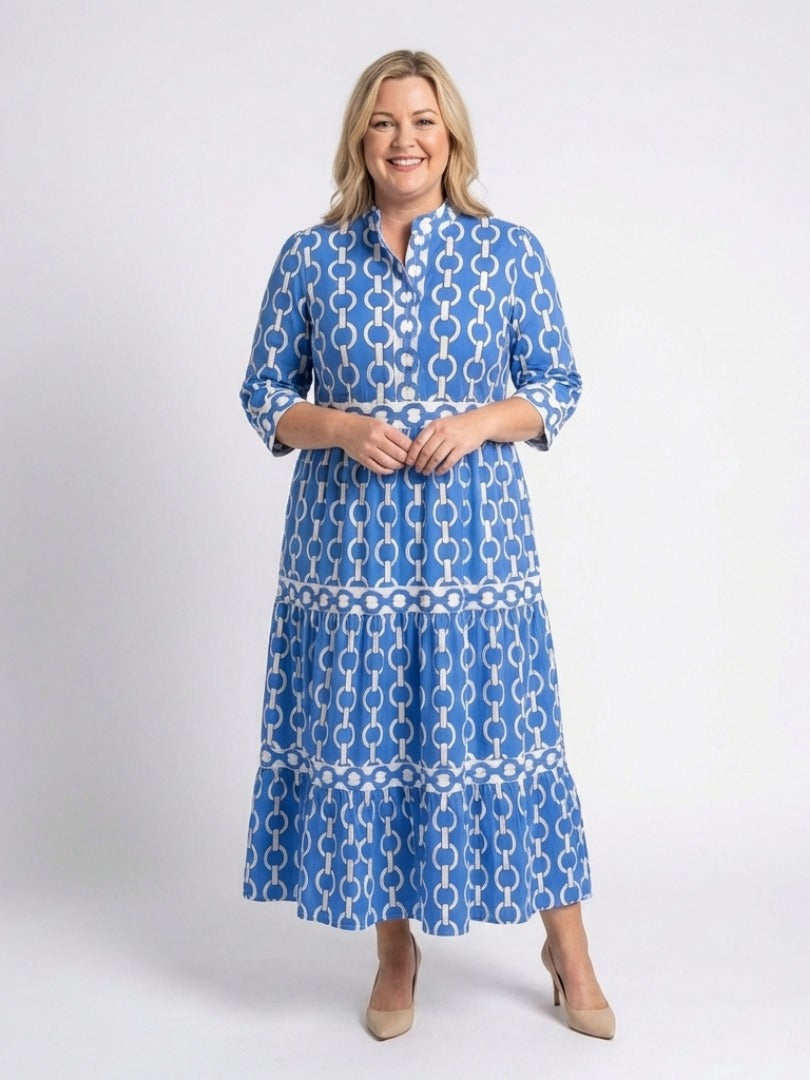 The Ysolde Geometric Print Midi Dress