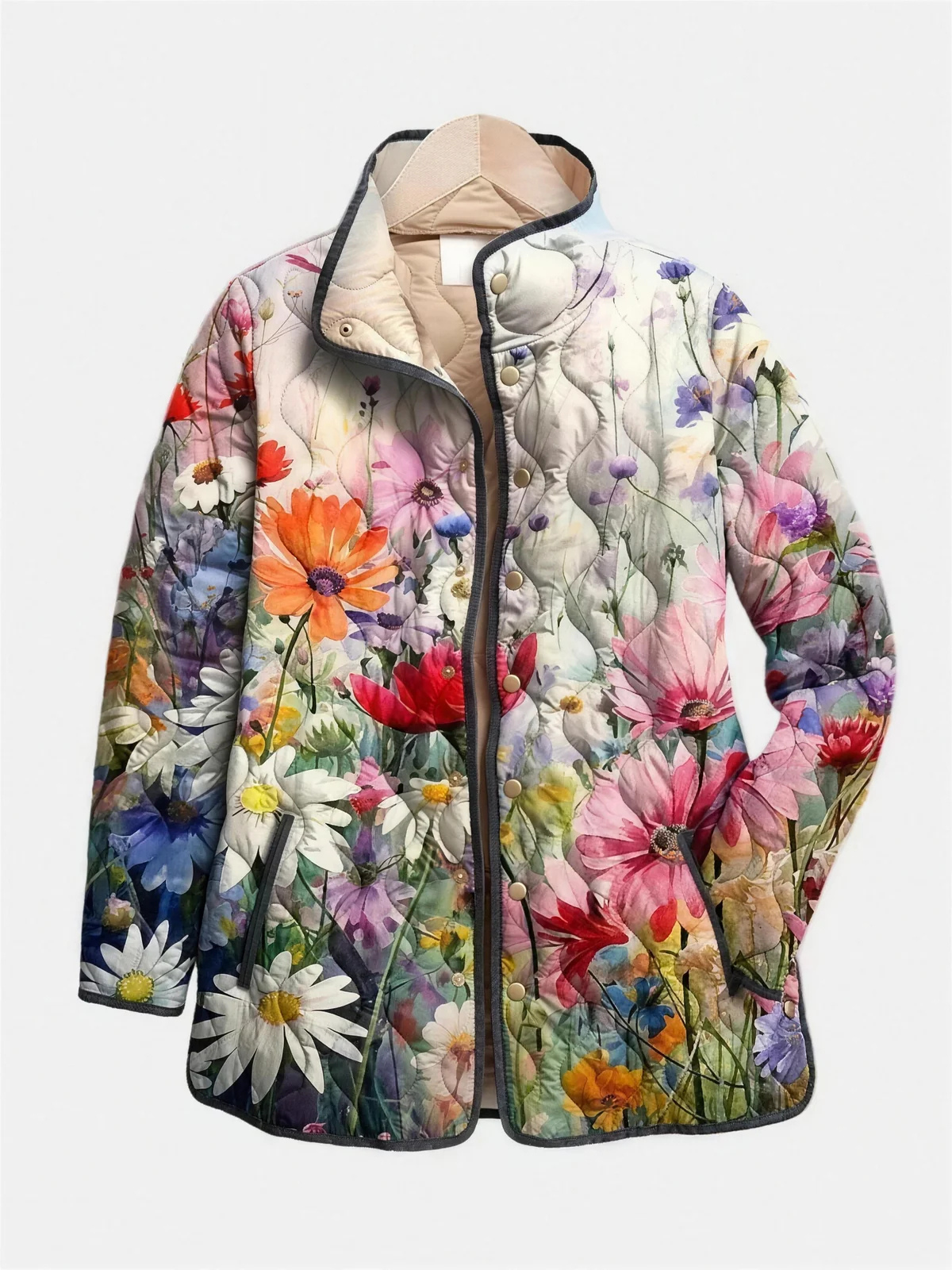 Lorraine | Watercolour Wildflower Quilted Jacket