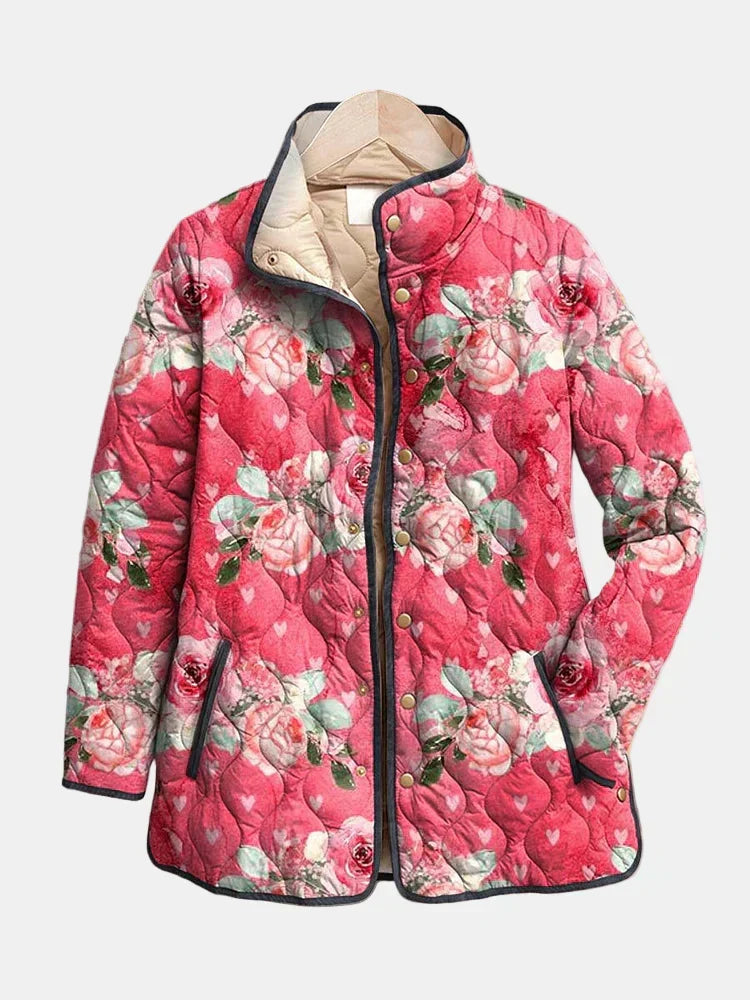 Robyn | Rose Pink Floral Quilted Jacket