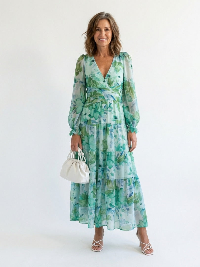 The Althea Long Sleeve Floral Maxi Dress