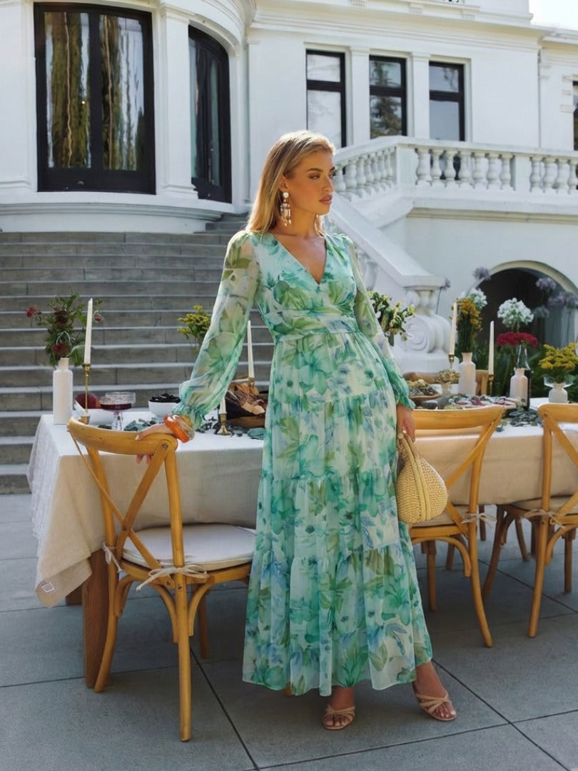 The Althea Long Sleeve Floral Maxi Dress