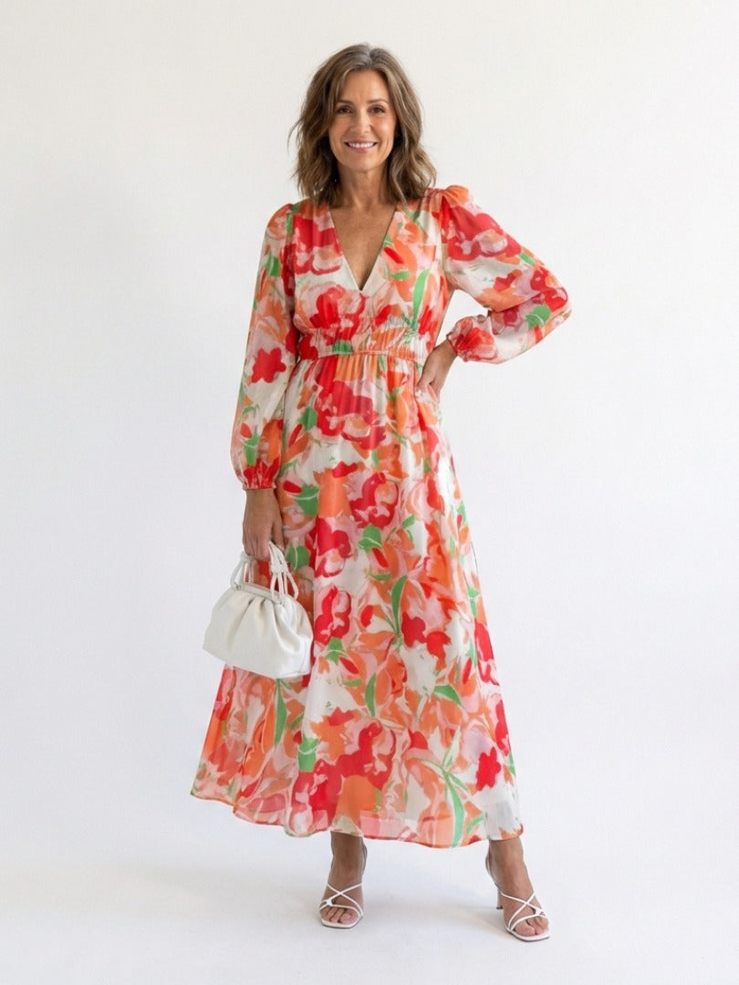 The Althea Long Sleeve Floral Maxi Dress
