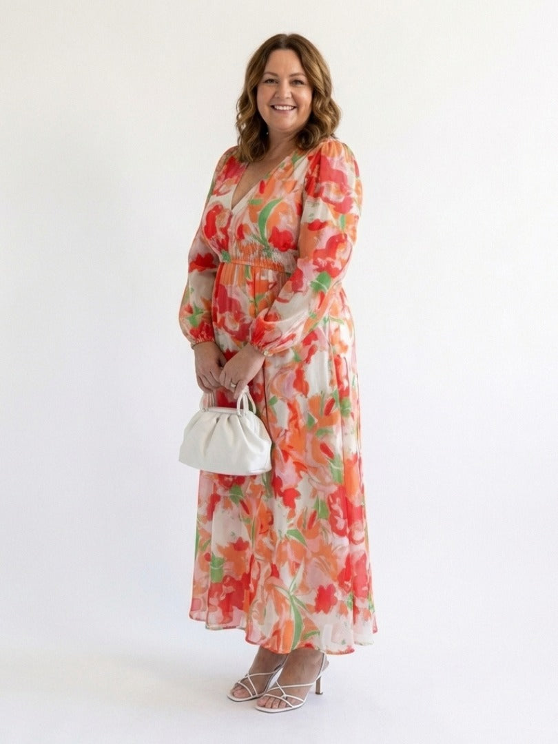 The Althea Long Sleeve Floral Maxi Dress