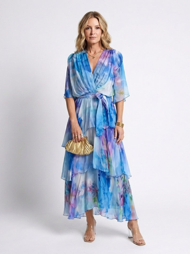 The Calista Sheer Layered Maxi Dress