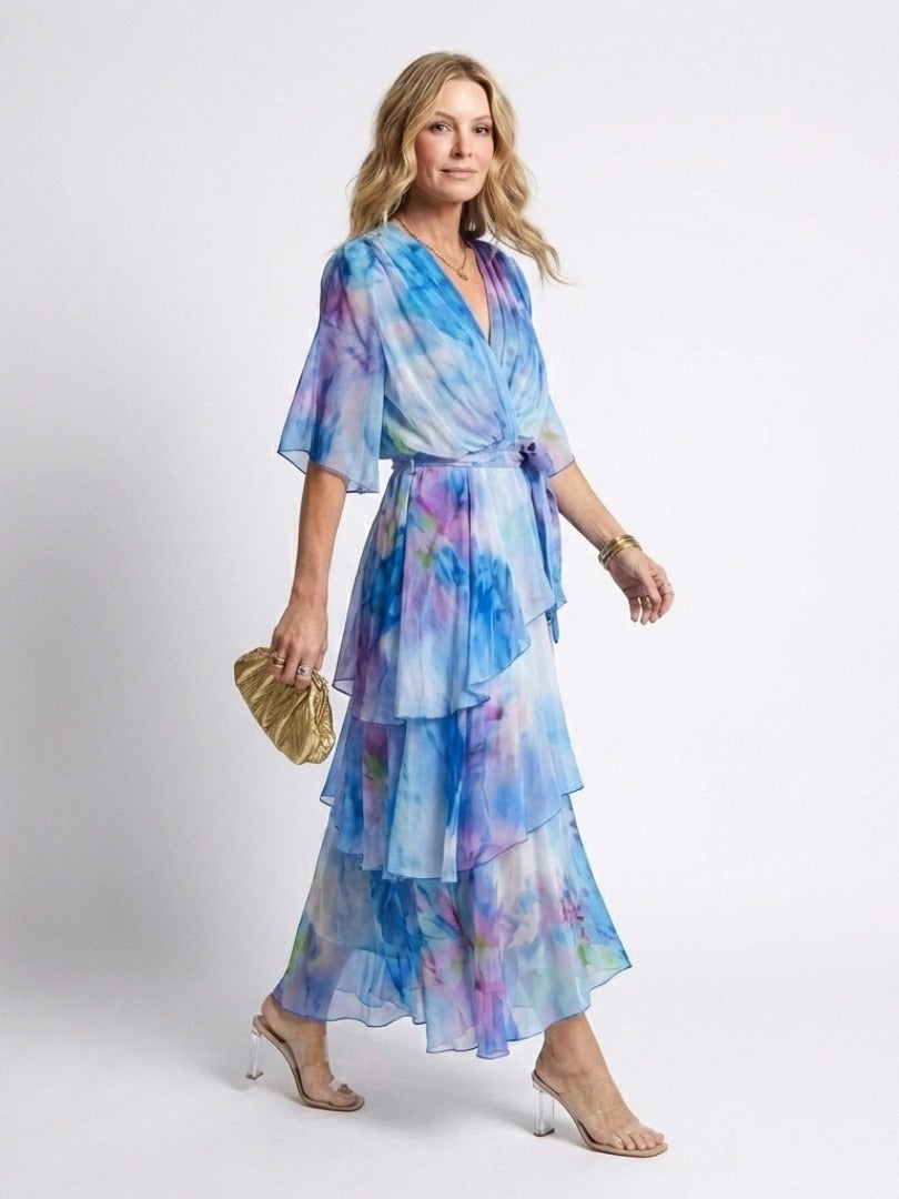 The Calista Sheer Layered Maxi Dress