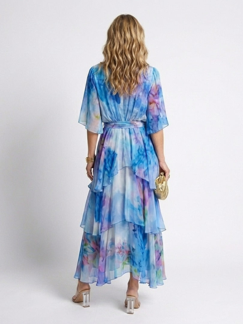 The Calista Sheer Layered Maxi Dress