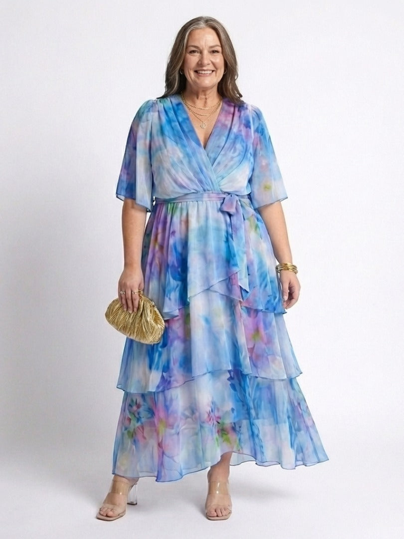 The Calista Sheer Layered Maxi Dress