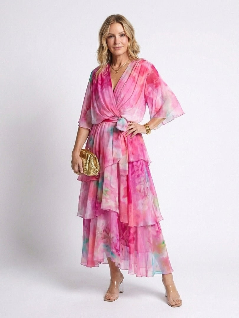 The Calista Sheer Layered Maxi Dress