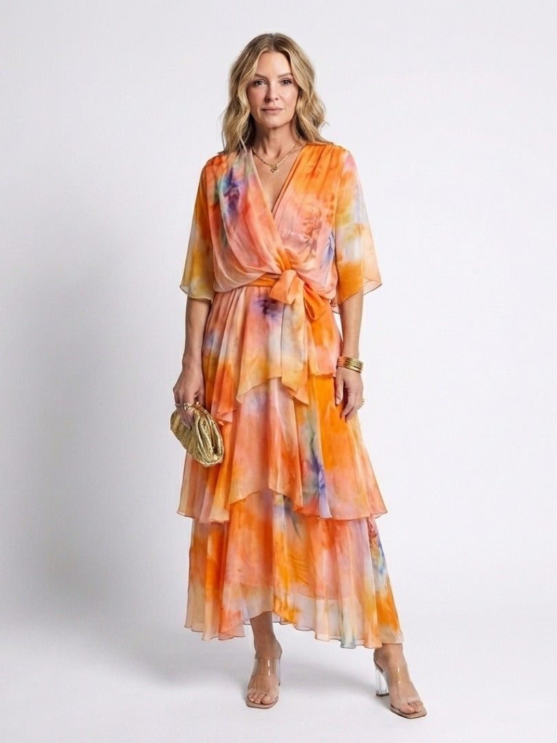 The Calista Sheer Layered Maxi Dress