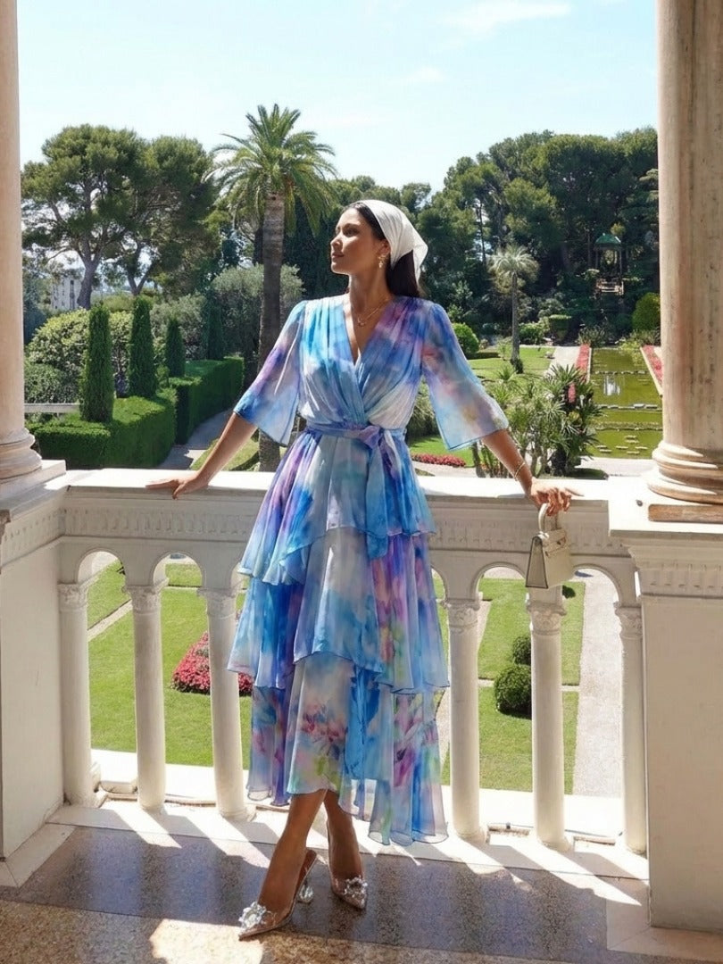 The Calista Sheer Layered Maxi Dress