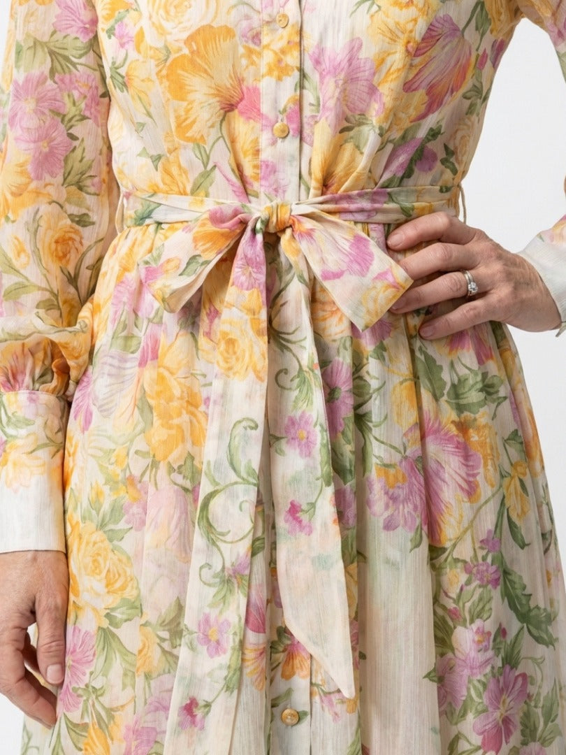 The Cressida Floral Sheer Long Sleeve Maxi Dress