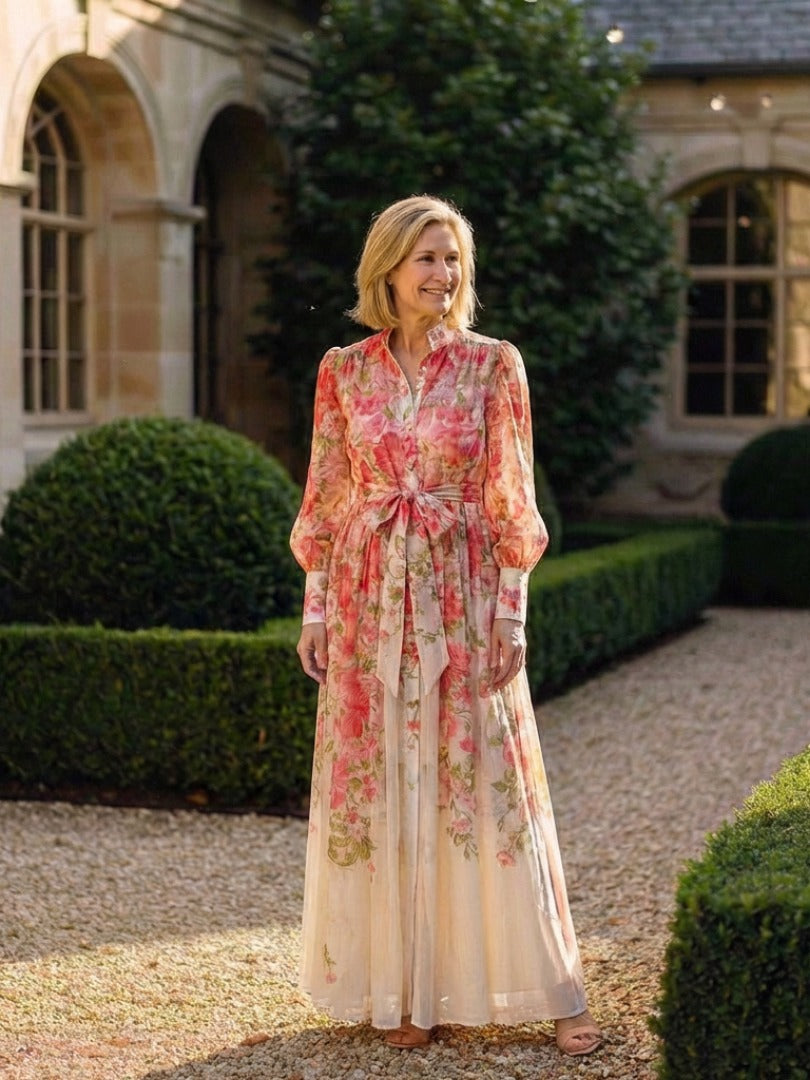 The Cressida Floral Sheer Long Sleeve Maxi Dress