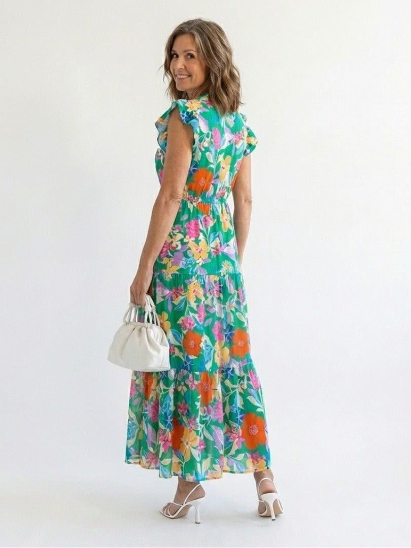 The Lila Floral Tiered Midi Dress