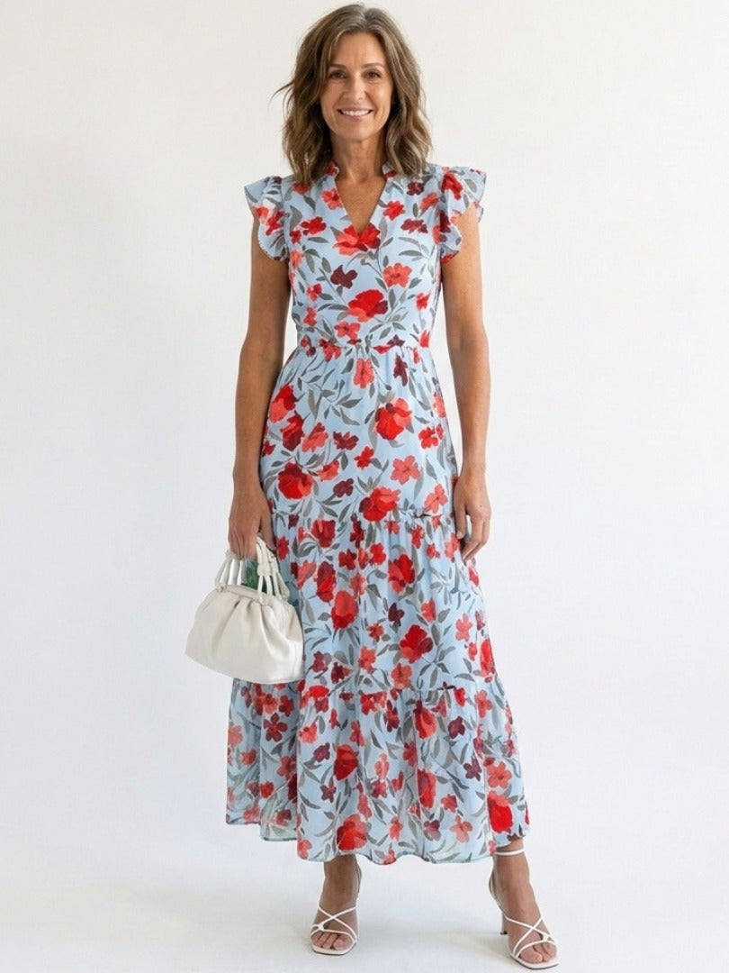 The Lila Floral Tiered Midi Dress