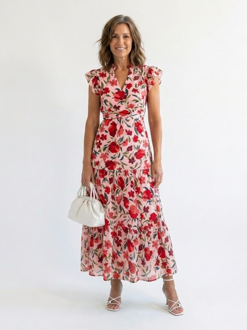 The Lila Floral Tiered Midi Dress