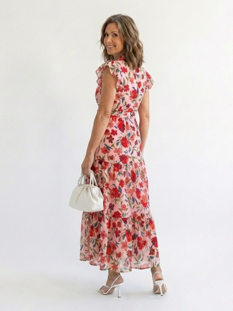 The Lila Floral Tiered Midi Dress