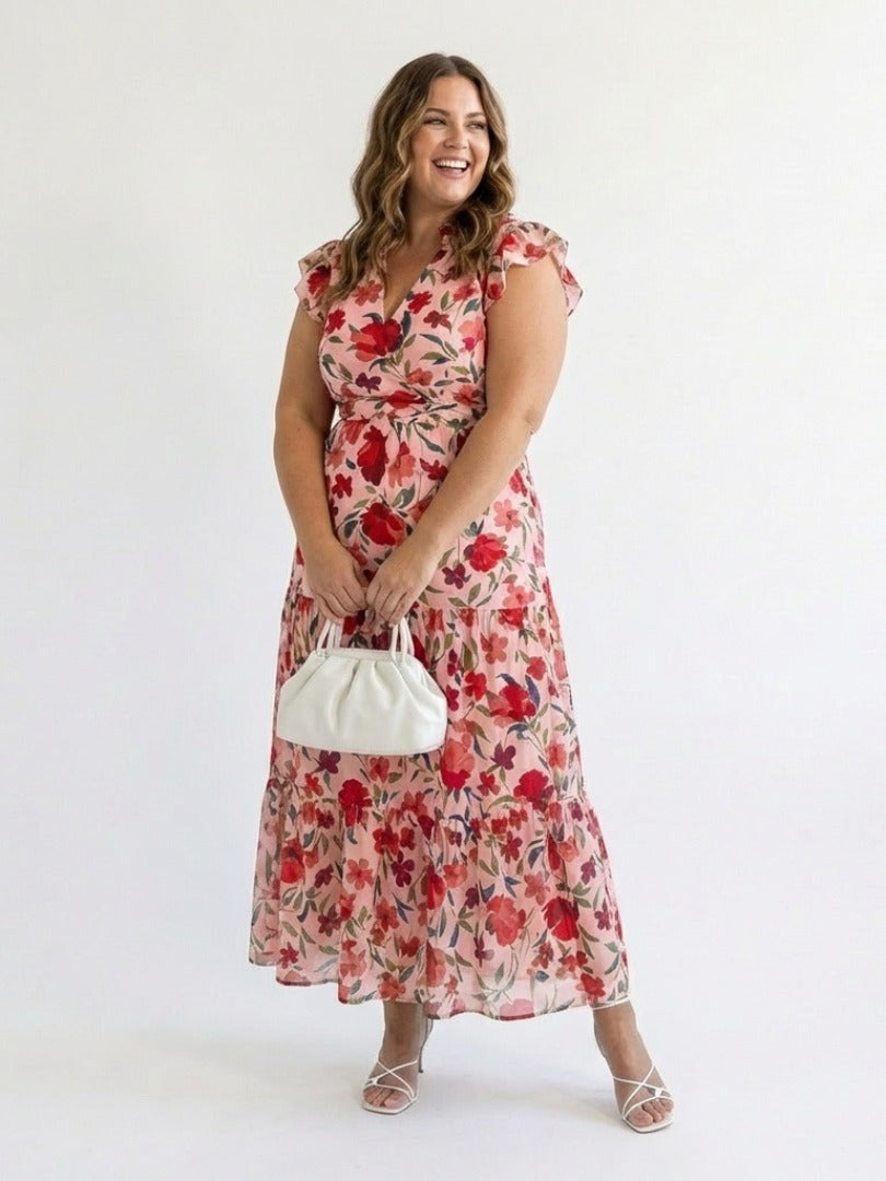 The Lila Floral Tiered Midi Dress