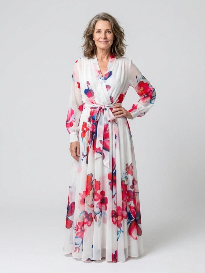 The Lillian Floral Wrap Maxi Dress