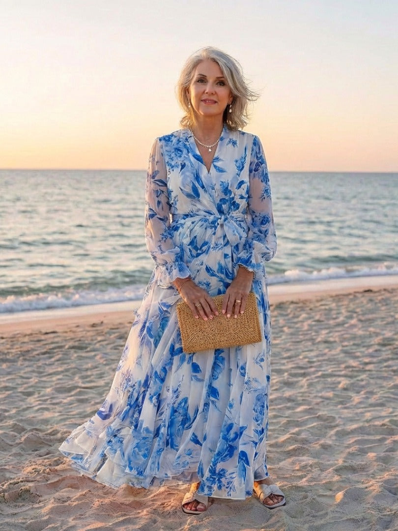 The Lillian Floral Wrap Maxi Dress