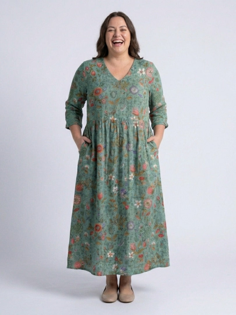 The Marina Floral V-Neck Maxi Dress