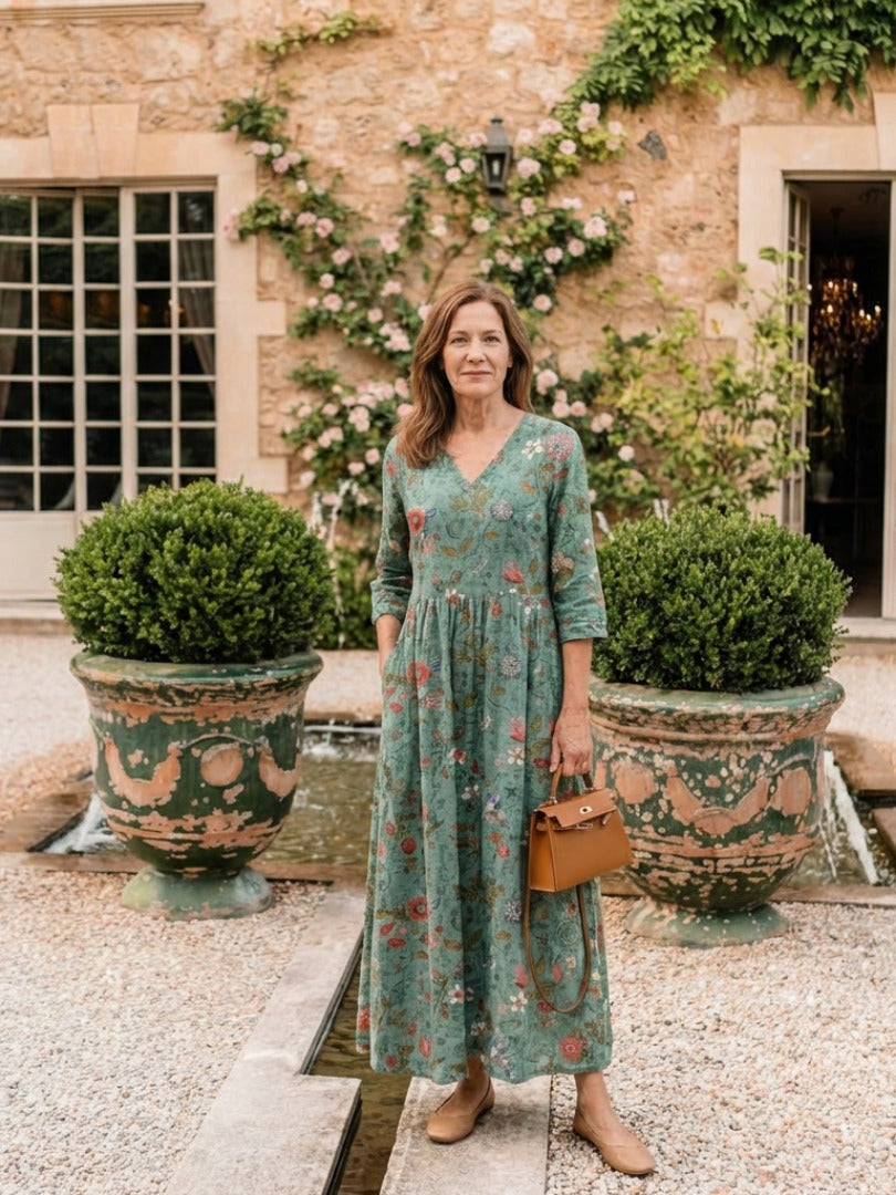 The Marina Floral V-Neck Maxi Dress