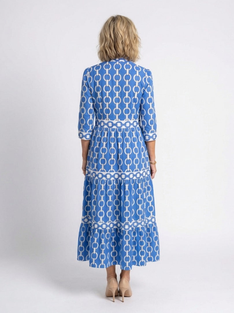 The Ysolde Geometric Print Midi Dress